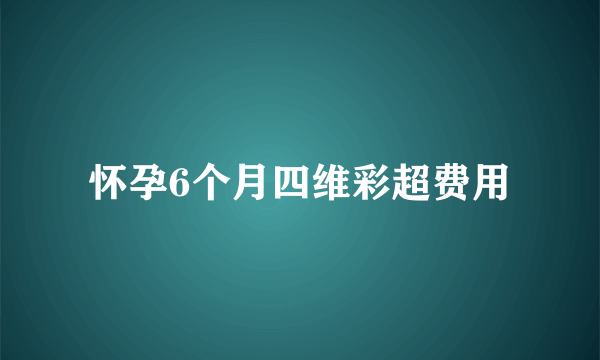 怀孕6个月四维彩超费用