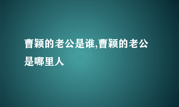 曹颖的老公是谁,曹颖的老公是哪里人