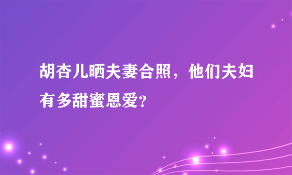 胡杏儿晒夫妻合照，他们夫妇有多甜蜜恩爱？