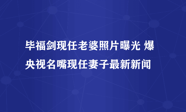 毕福剑现任老婆照片曝光 爆央视名嘴现任妻子最新新闻