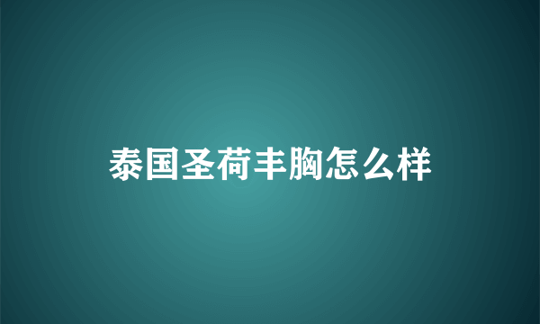 泰国圣荷丰胸怎么样