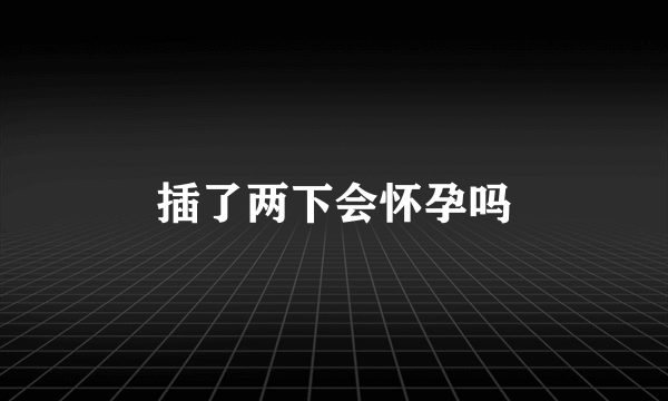 插了两下会怀孕吗