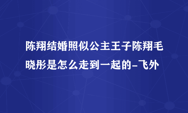 陈翔结婚照似公主王子陈翔毛晓彤是怎么走到一起的-飞外