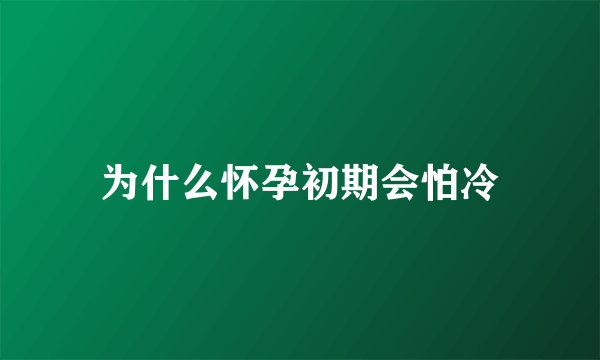 为什么怀孕初期会怕冷