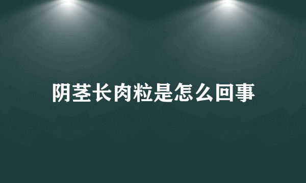 阴茎长肉粒是怎么回事