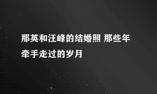 那英和汪峰的结婚照 那些年牵手走过的岁月