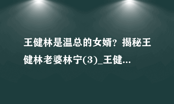 王健林是温总的女婿？揭秘王健林老婆林宁(3)_王健林是温总的女婿_飞外网