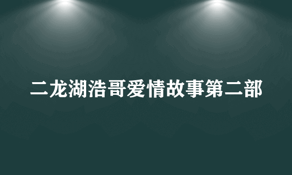 二龙湖浩哥爱情故事第二部