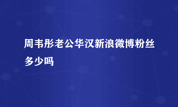 周韦彤老公华汉新浪微博粉丝多少吗