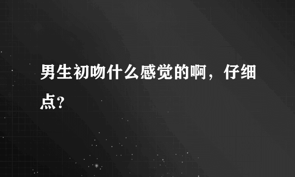 男生初吻什么感觉的啊，仔细点？