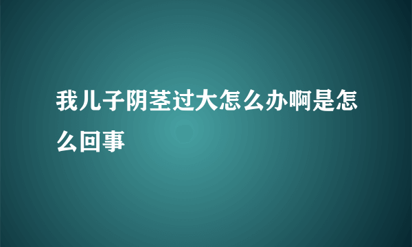 我儿子阴茎过大怎么办啊是怎么回事