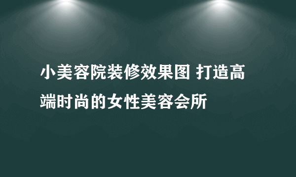 小美容院装修效果图 打造高端时尚的女性美容会所