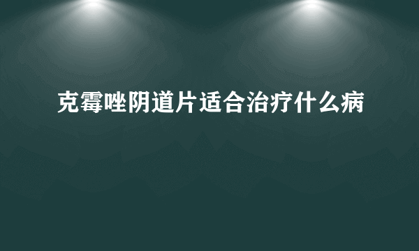 克霉唑阴道片适合治疗什么病