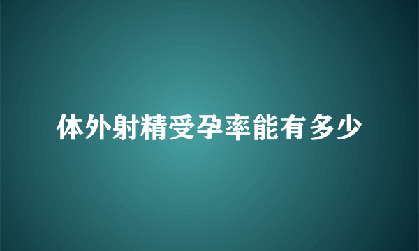 体外射精受孕率能有多少