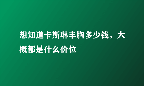 想知道卡斯琳丰胸多少钱，大概都是什么价位