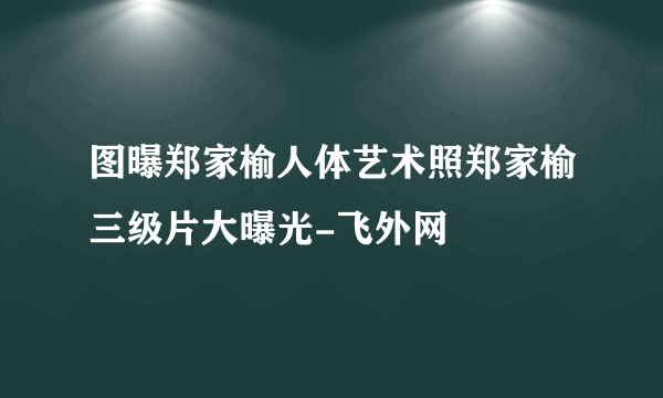 图曝郑家榆人体艺术照郑家榆三级片大曝光-飞外网