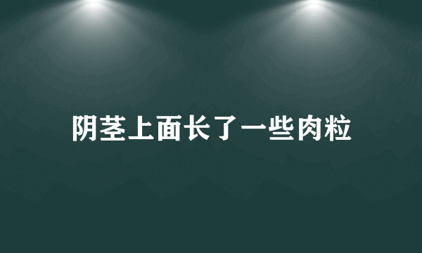 阴茎上面长了一些肉粒