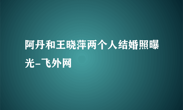 阿丹和王晓萍两个人结婚照曝光-飞外网