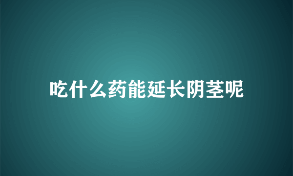 吃什么药能延长阴茎呢