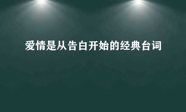 爱情是从告白开始的经典台词