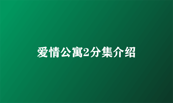 爱情公寓2分集介绍