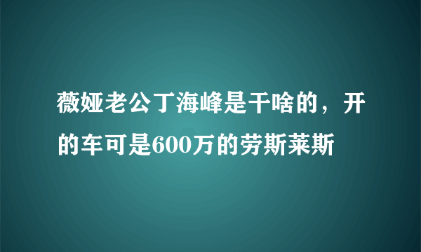 薇娅老公丁海峰是干啥的，开的车可是600万的劳斯莱斯