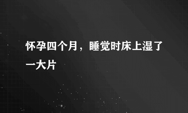 怀孕四个月，睡觉时床上湿了一大片