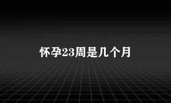 怀孕23周是几个月