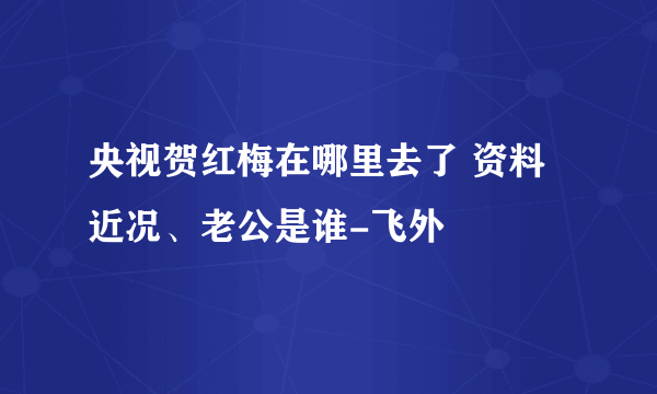 央视贺红梅在哪里去了 资料近况、老公是谁-飞外