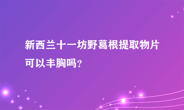 新西兰十一坊野葛根提取物片可以丰胸吗？