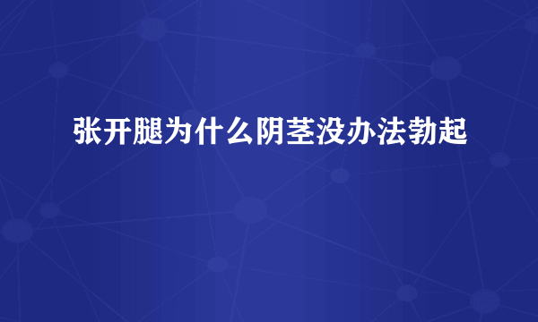 张开腿为什么阴茎没办法勃起