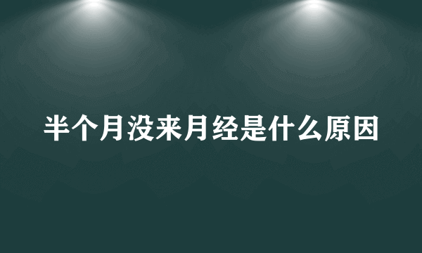 半个月没来月经是什么原因