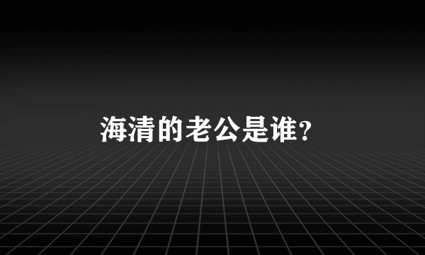 海清的老公是谁？