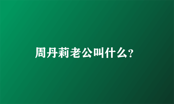 周丹莉老公叫什么？