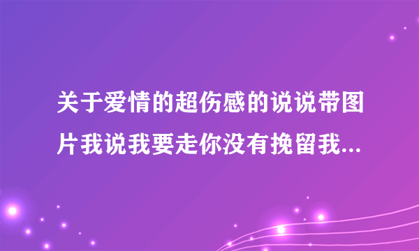 关于爱情的超伤感的说说带图片我说我要走你没有挽留我也没有回头