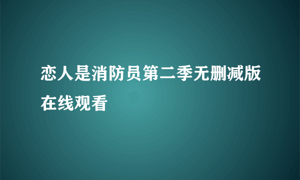 恋人是消防员第二季无删减版在线观看