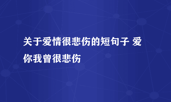 关于爱情很悲伤的短句子 爱你我曾很悲伤