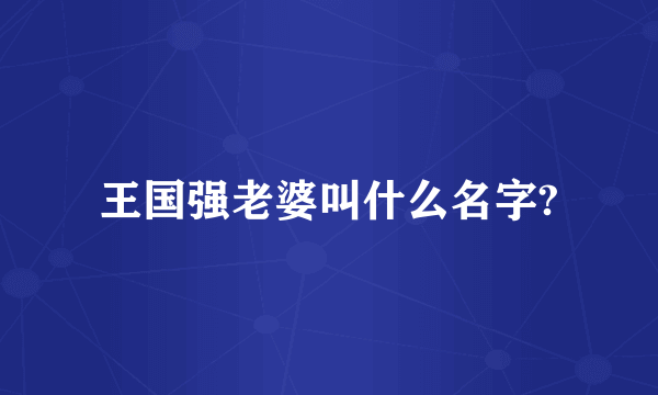 王国强老婆叫什么名字?