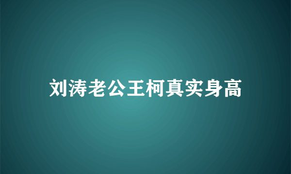 刘涛老公王柯真实身高