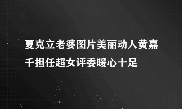 夏克立老婆图片美丽动人黄嘉千担任超女评委暖心十足