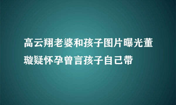 高云翔老婆和孩子图片曝光董璇疑怀孕曾言孩子自己带