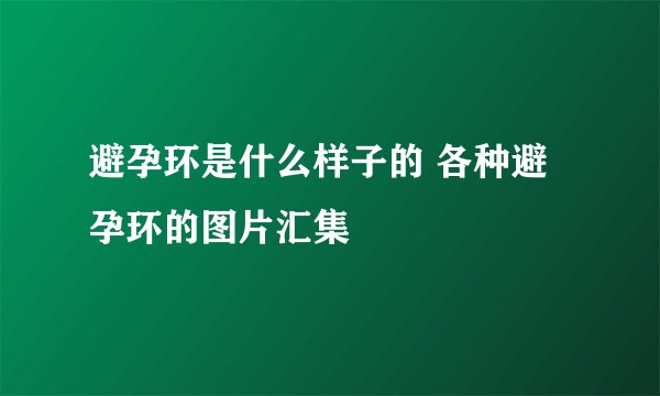 避孕环是什么样子的 各种避孕环的图片汇集