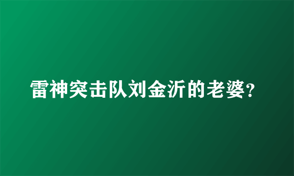 雷神突击队刘金沂的老婆？