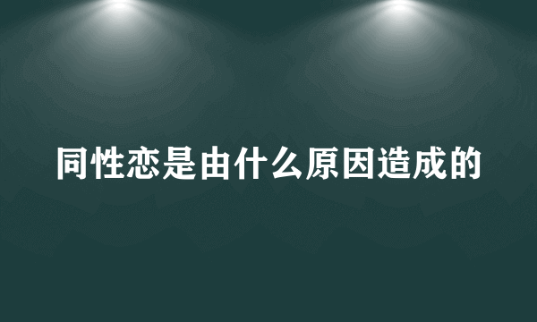 同性恋是由什么原因造成的