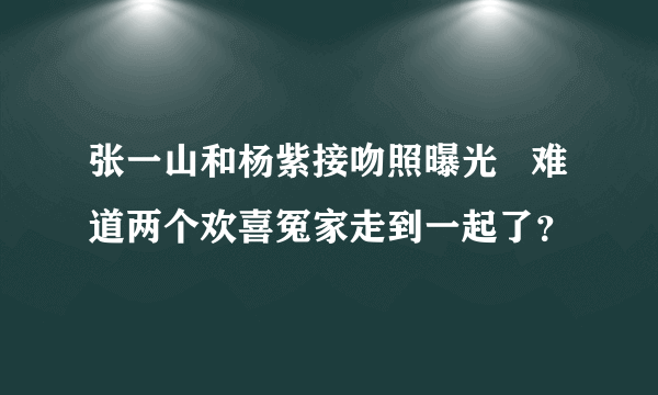 张一山和杨紫接吻照曝光   难道两个欢喜冤家走到一起了？