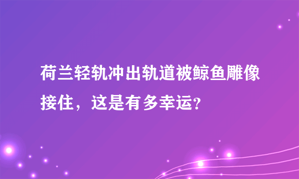 荷兰轻轨冲出轨道被鲸鱼雕像接住，这是有多幸运？