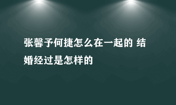 张馨予何捷怎么在一起的 结婚经过是怎样的