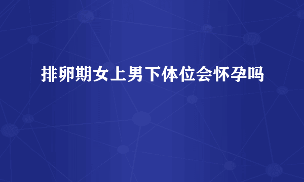 排卵期女上男下体位会怀孕吗