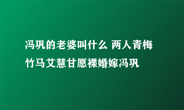 冯巩的老婆叫什么 两人青梅竹马艾慧甘愿裸婚嫁冯巩