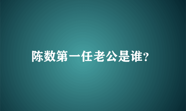 陈数第一任老公是谁？